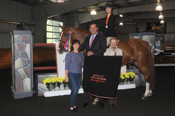 Charlotte Jacobs and Patrick win ASPCA Maclay Regional Championship for Region 1. Photo By: Reflections Photography.