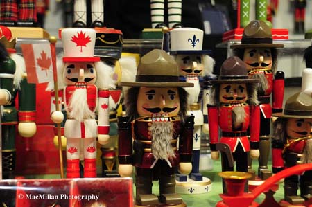 Photo 52 – The Royal Winter Fair shopping opportunities are seemingly endless. This booth featuring Canadian Mountie nutcrackers that seem to smile as people walk by.Photo by Sarah Miller/MacMillan Photography