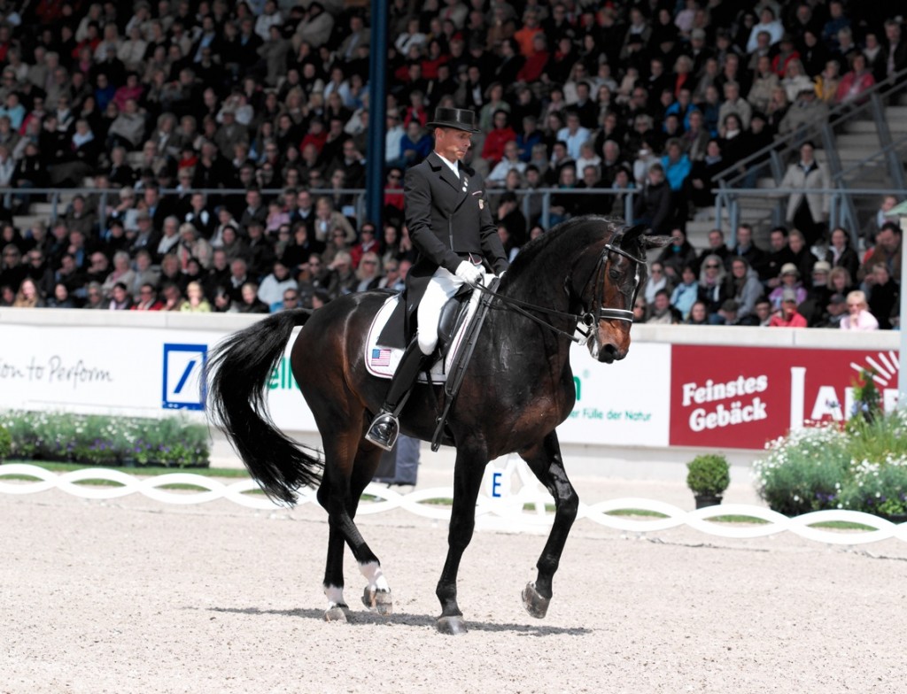 The dressage competition was dramatic and exciting, no more so than on Sunday, when Steffen Peters and Ravel were beaten by just 1/2 a percentage point by Matthias Rath and Totilas in the Kur. The audience booed their disappointment when Peters' score was announced, believing that his original, error free test was the true winner. 