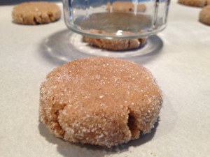 Gingersnap cookies pressed with a glass warrant sparkly delicious results.