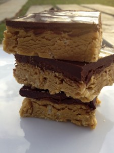 Peanut Butter Bars with Crispies or other goods formed in a single pan make for easy prep and even easier cleanup.