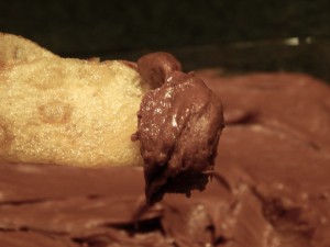 Dipping salty snacks into brownie batter dip satiates serious cravings.