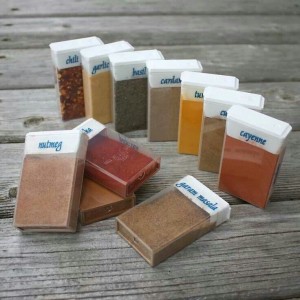 Use old tic tac boxes to store supplements, salt, medication or even bobby pins. Image via Pinterest.