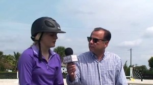  Robert Jordan conducting an interview for Sidelines TV. The TV channel provides behind-the-scenes equestrian interviews and coverage.