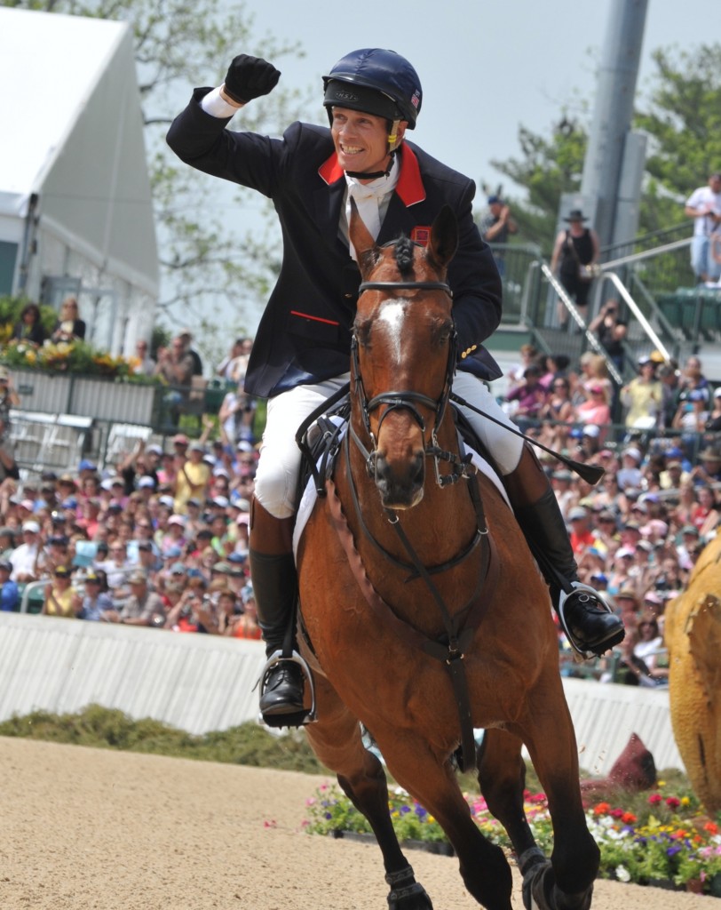 The winning duo, William Fox-Pitt and Parklane Hawk, take their victory gallop at Rolex in 2012. Photo by Lauren R. Giannini