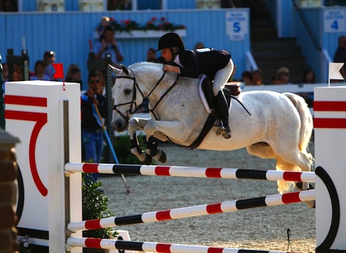 Lucy and Wiseguy in the NAL Pony Jumpers at Devon in 2011. Photo by Kathleen Fisher 