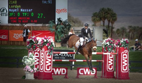 Nayel and Lordan during the $50,000 Horze Equestrian Grand Prix HITS Thermal. 