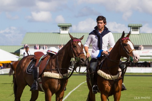 Carlos’ son, Mariano, leads his dad’s horse during a touching memorial ceremony at the International Polo Club, in Wellington, Florida. Photo by LILA PHOTO