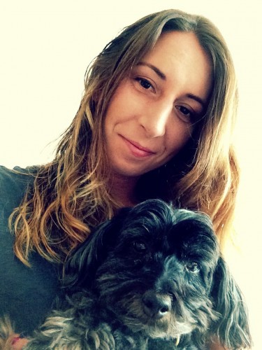 Brianne’s barn manager, Tatiana Gabrush, with Brianne’s best friend and road buddy Max. Photo courtesy of Brianne Goutal
