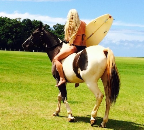 Surfing and riding – Kerstie’s two passions.