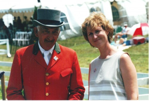 Betty with ringmaster John Perry Photo courtesy of Chagrin Valley PHA Horse Show 