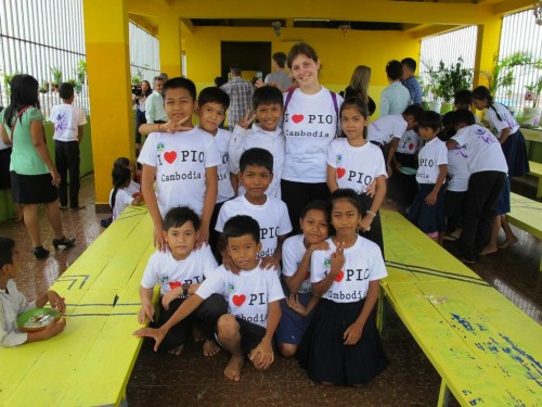 JustWorld ambassador Mia Crocetti visiting People Improvement Organization in Cambodia.