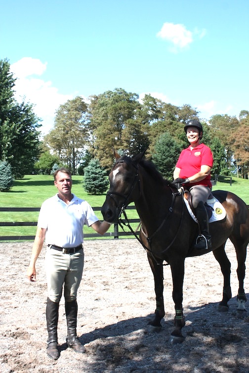 Gold medal Olympian Peter Wylde and Fernanda during her lesson. (Photo by Rebecca Baldridge)