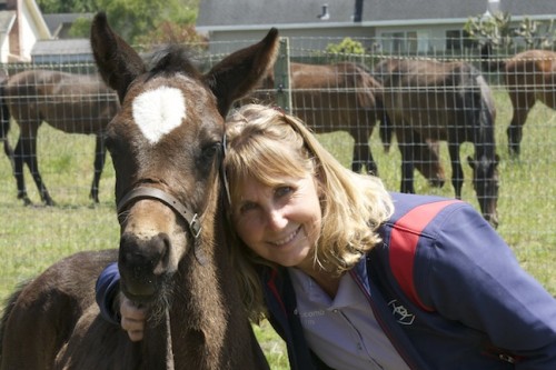 Kc Branscomb Kelley with one of her foals.