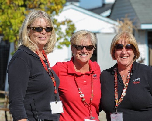 Lori, left, the president and CEO of Dressage at Devon (DAD) with Kathy Kiesel, center, vice president of facilities and Melanie Sloyer, senior vice president.