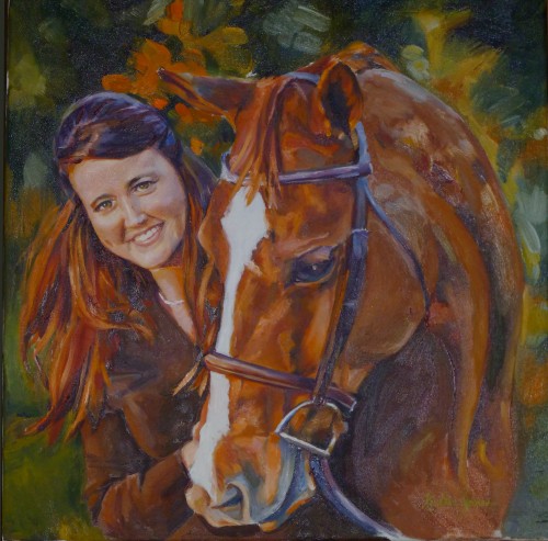 “Amy and Beau” — Oil on canvas, 24” x 24”