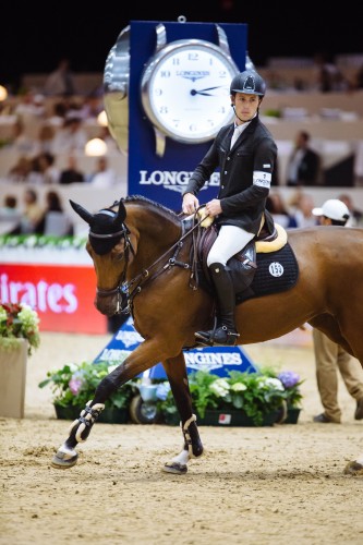 Scott on course at the Longines Masters in Los Angeles. Photo by Bret St.Clair Scott on course at the Longines Masters in Los Angeles. Photo by Bret St.Clair