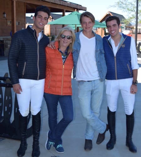 Models! Liliane Stransky with Emanuel Andrade (left), Clayton Russell and Andre Mershad (right).