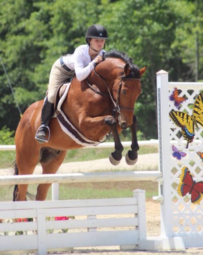 Atom schooling with junior rider Theresa Tolar Photo by Jessica West