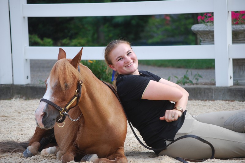 Best friends always have each other’s backs — Sarah Schaaf and her miniature horse Patrick.