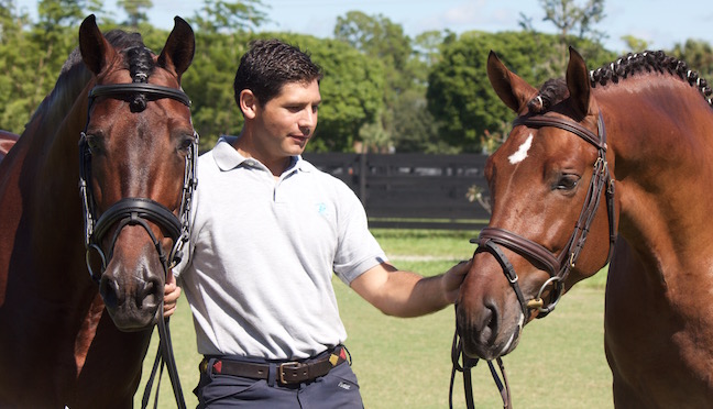 Jaime with his star horses Legend (left) and Rey (right). Photo courtesy of Jaime Amian 