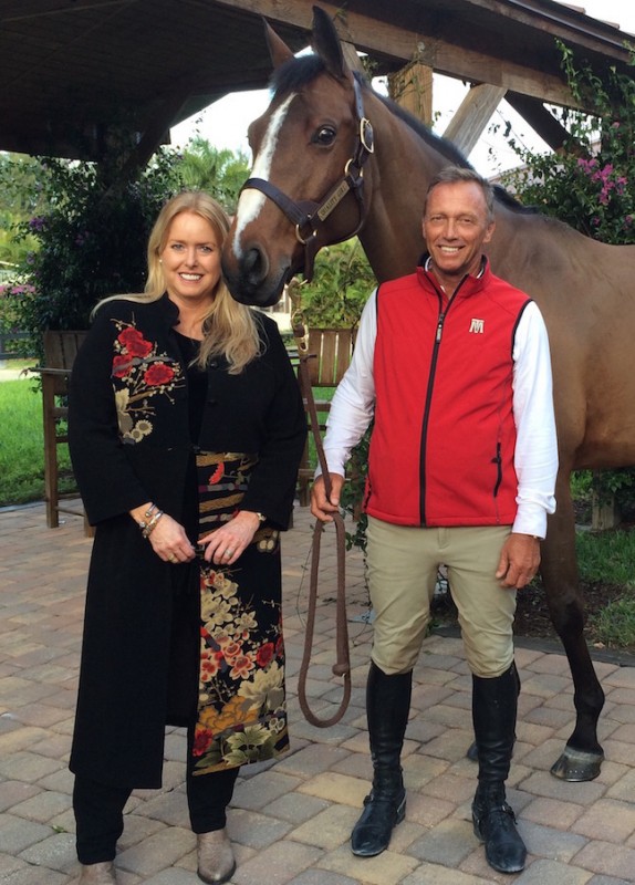 Shelly Townsend with Grand Prix show jumper Todd Minikus and Quality Girl. Todd is a strong supporter of Equine Eco Green and believes it is an environmentally sound solution for manure management. Photo courtesy of Shelly Moore Townsend 