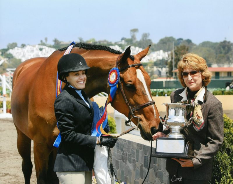  Laura Wasserman enjoying her victory with Overseas. Photo by Rick Osteen Photography