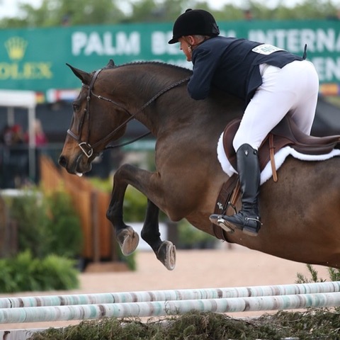 Mark competing at the Palm Beach International Equestrian Center. Photo by Sportfot Photography