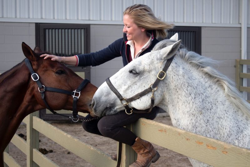 Katie Hiller with her horses, Toy Soldier and Adaggio.