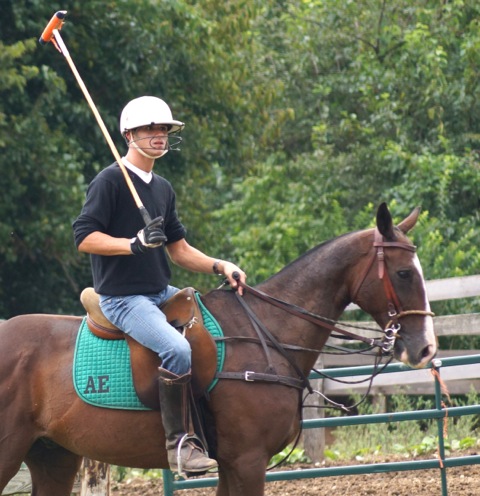 Alex and his polo pony, Rio. Photo by Bob Ebel
