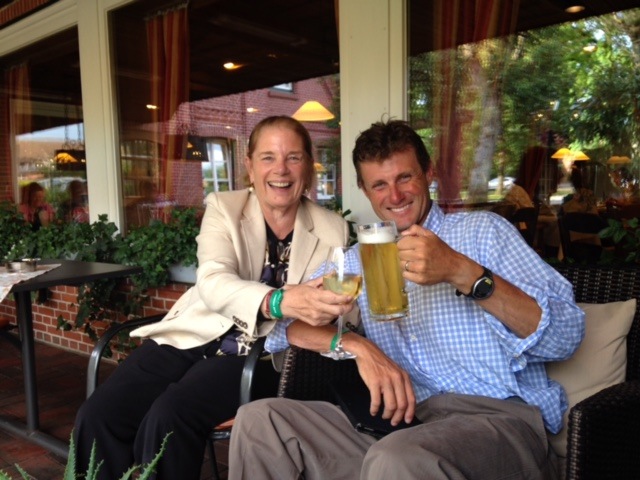 Fernanda and Boyd Martin celebrating Boyd’s placing on Shamwari at Lumullen, Germany, in June 2014. (Photo courtesy of Fernanda Kellogg)
