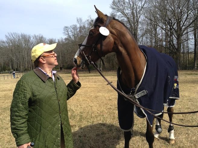 Fernanda’s husbsand, Kirk Henckels, with Boyd Martin's 2012 Olympic horse Otis. (Photo courtesy of Fernanda Kellogg)