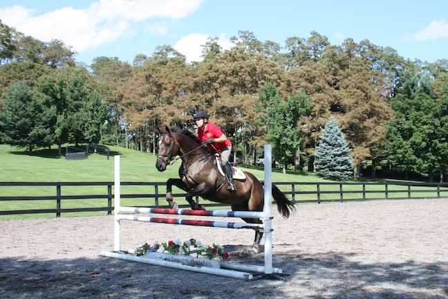 Fernanda on Attlee during a lesson at Winley Farms. (Photo by Rebecca Baldridge)
