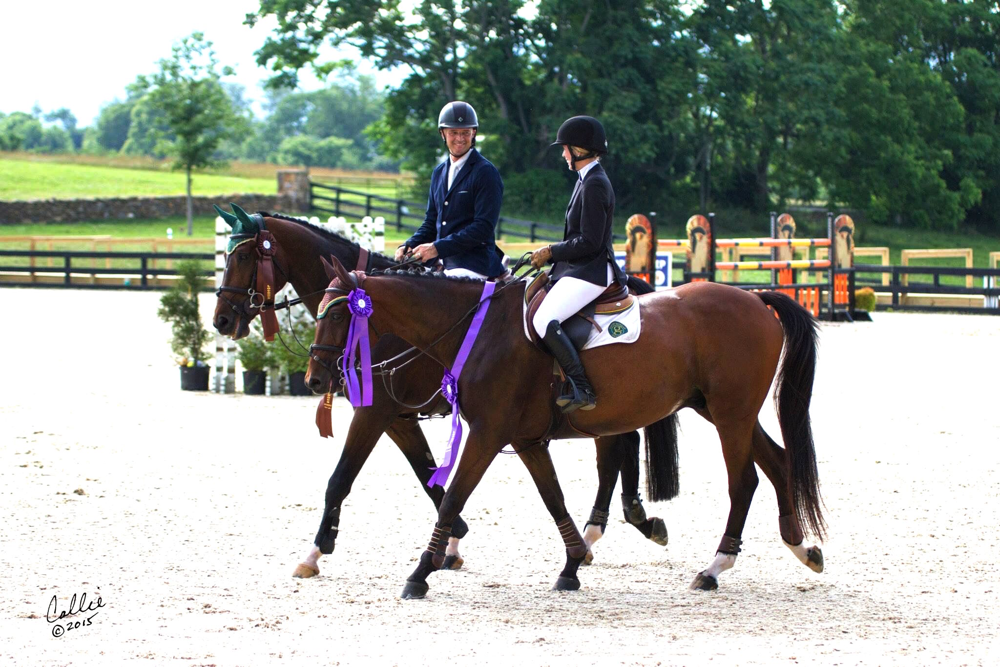 The day both Moylans, riding Alpha Omega Farm's Pernod and Alden Moylan's Pimpernel, placed in the same Grand Prix at Loudoun! Photo by Callie Broaddus