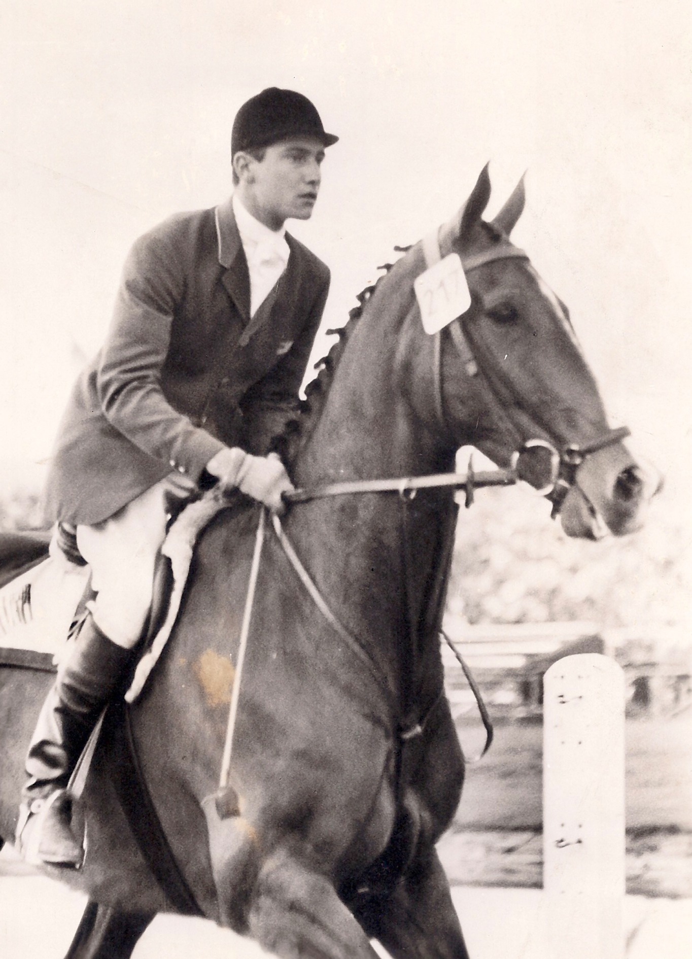 George riding Night Owl in Aachen in 1960. Photo courtesy of George H. Morris