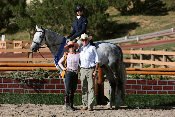 Henri and Terry Hall with Durgan Park, ridden by Sarah Invicta Williams. Photo by Sharon McElvain