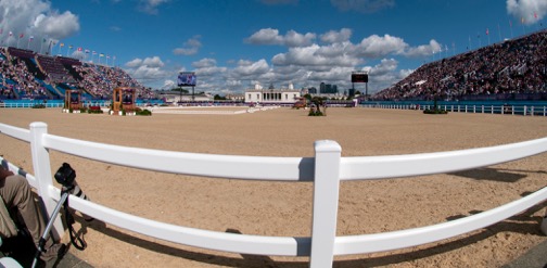 The view so many dream of — the equestrian venue at the 2012 Olympic Games at Greenwich Park in England. The Queen’s house is at the end of the ring. Photo by Kim MacMillan/MacMillan Photography