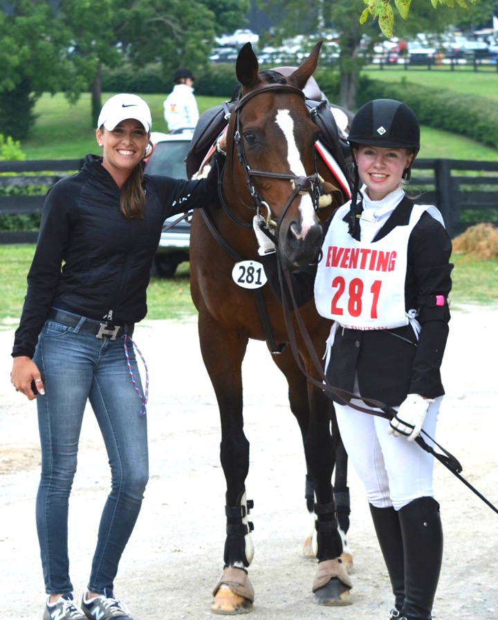 Skyeler, left, with Katherine Pitcher and Trance at the U.S. Pony Club National Finals at the Kentucky Horse Park. Photo by John Pitcher