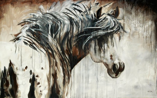 Poem — 30” x 48” India ink and acrylic on canvas.