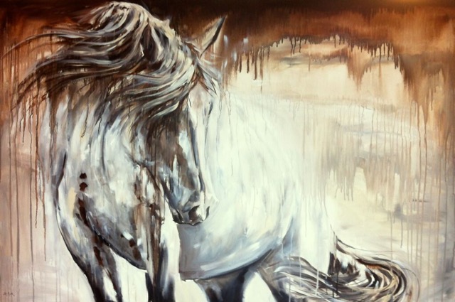 Grace — 30” x 36” Acrylic and India ink on canvas, private collection.