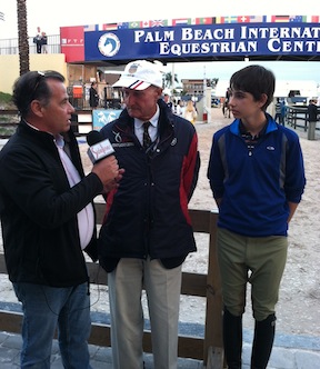 Sidelines TV’s Rob Jordan interviewing Jack and legendary trainer George Morris.