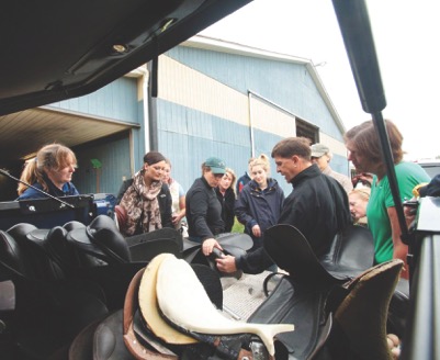 Gene training an international group of County representatives. Photo courtesy of County Saddlery