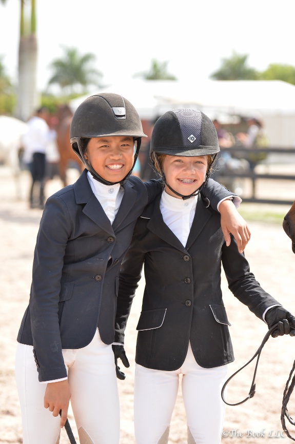 Mimi and Sophie outside the jumper ring at WEF Photo by The Book LLC