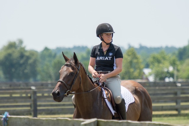 Caitlin and Azorian training for the Thoroughbred Makeover.