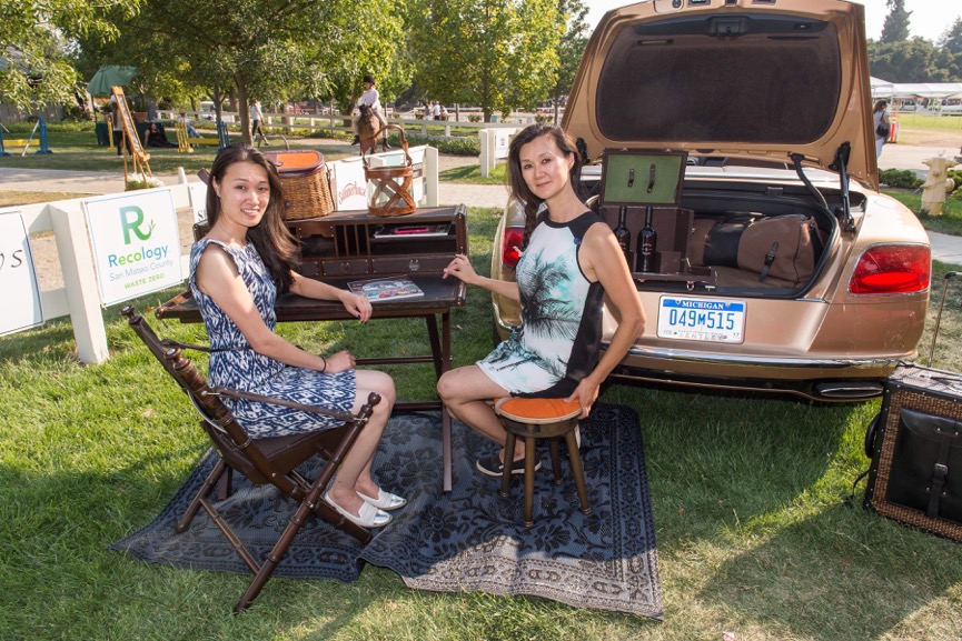 The Bentley and Ella Tailgate Party with co-hosts Melissa Lu and Lavinia Branden of Equestrian Lifestyle Luxury Art (ELLA) at the Menlo Charity Horse Show. ELLA is located in Palo Alto’s Town and Country Village. Photo by Drew Altizer