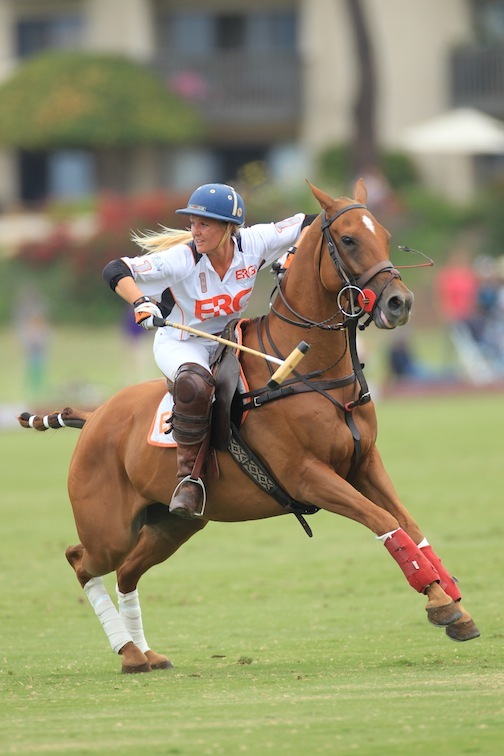 Kerstie plays for ERG a 20-goal tournament in Santa Barbara, California in 2013. Photo by David Lominska, www.polographics.com