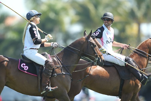 Kerstie and 9-goal player Facundo Pieres, Crab Orchard teammates for the Butler Cup 25-goal finals championship Photo by David Lominska, www.polographics.com