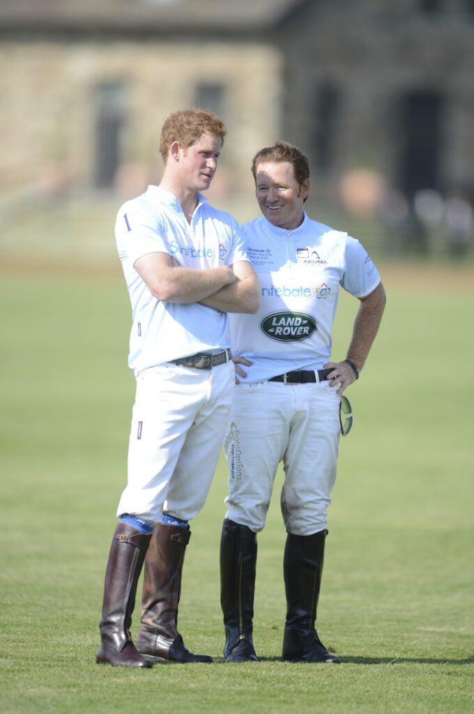 Prince Harry and Marc Ganzi talk polo.  Photo by John Robben 