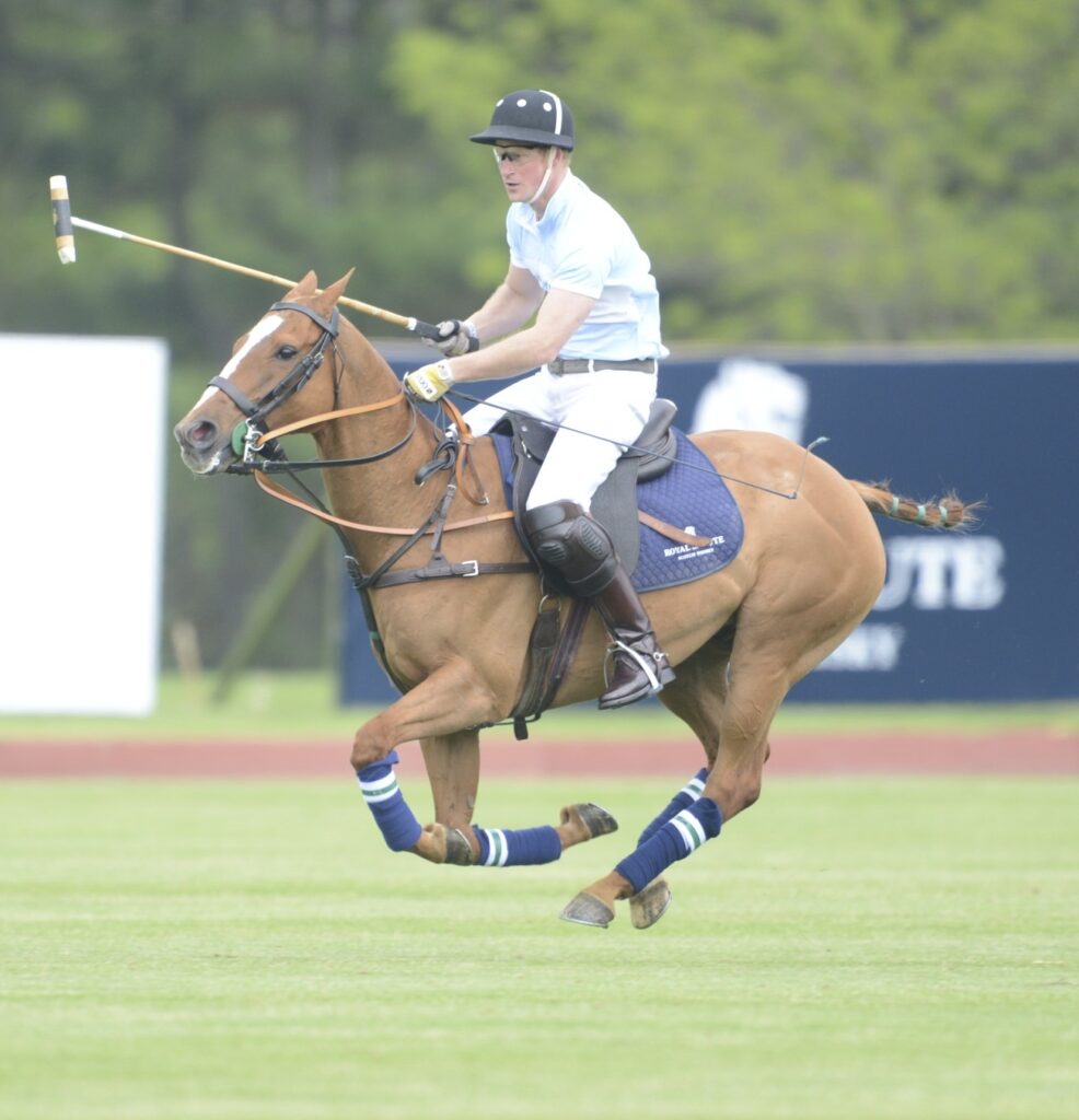 Prince Harry shows off his royal polo skills. Photo by John Robben 