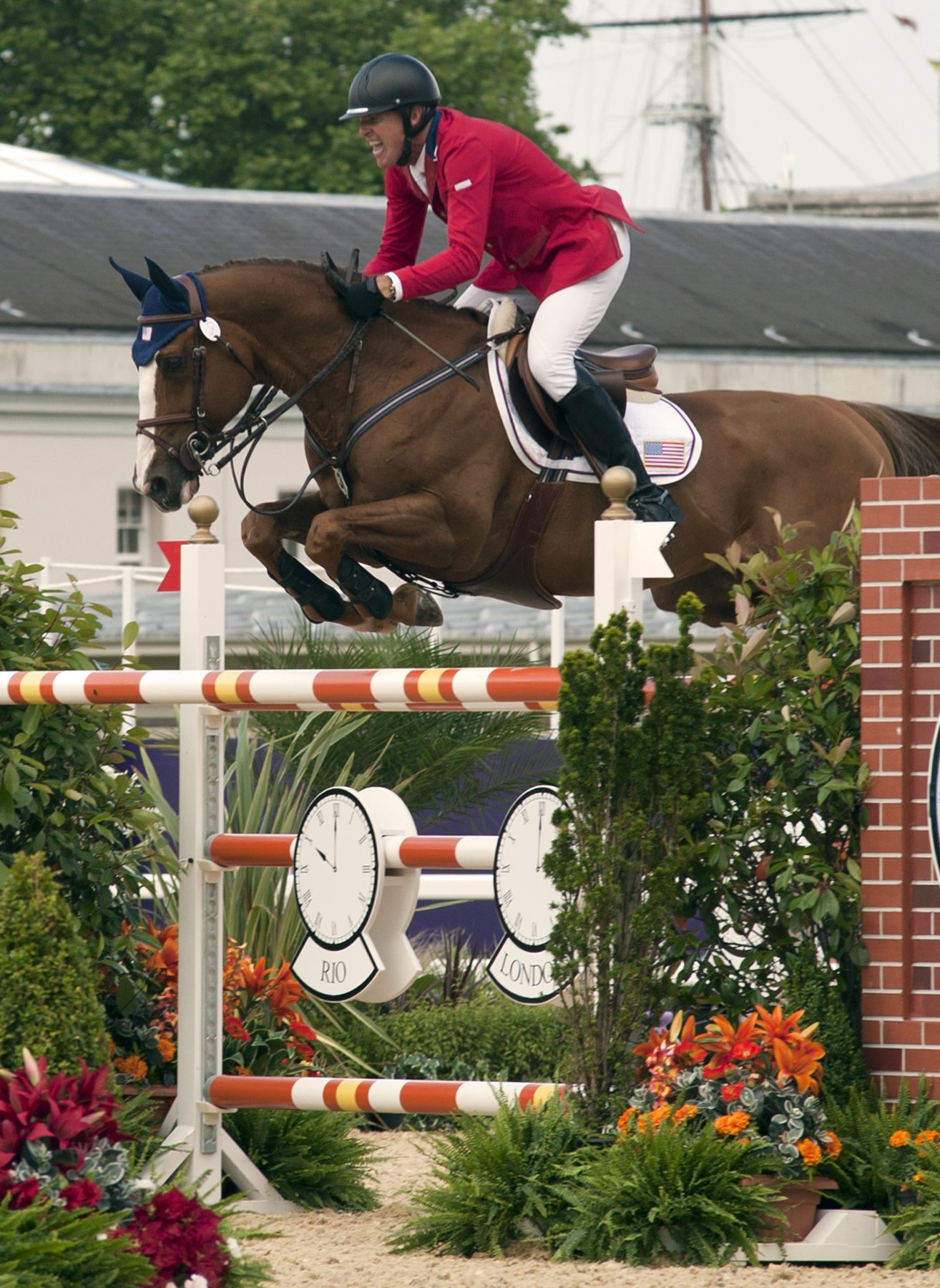 Rich, on Flexible, said his London experience was memorable as a horseman and as a family man. Photo by Kim MacMillan/MacMillan Photography